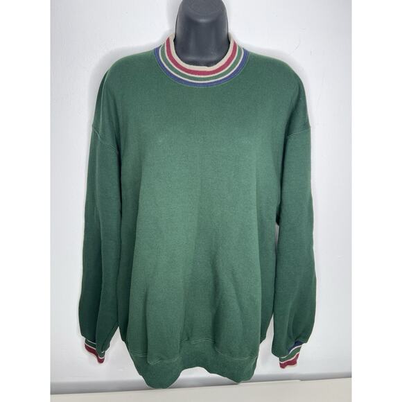 Vintage Jerzees Super Sweats Green Crewneck Sweatshirt Size Large - Picture 1 of 7